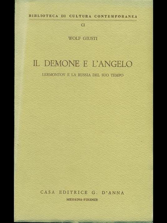 Il demone e l'angelo - Wolf Giusti - copertina