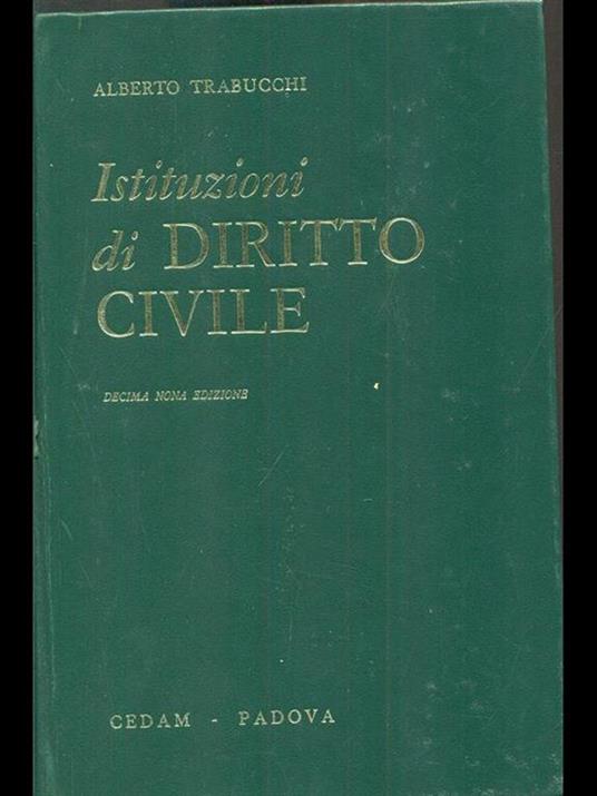 Istituzioni di diritto civile - Alberto Trabucchi - copertina