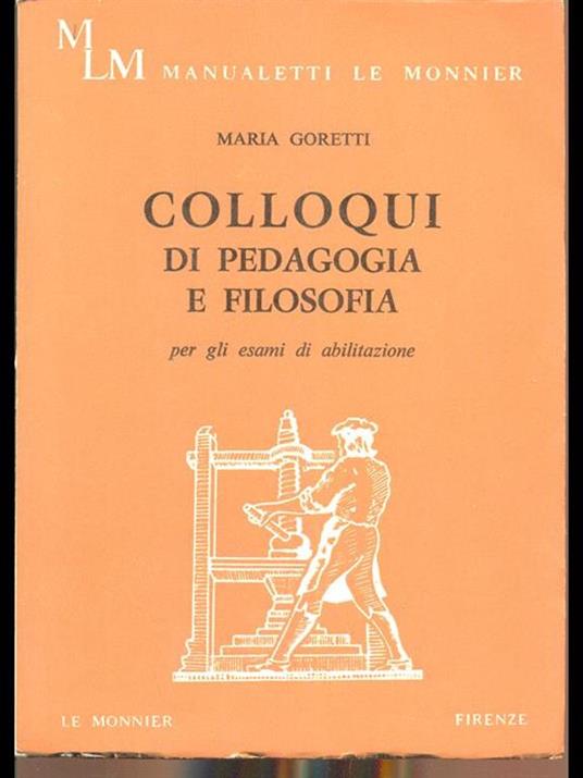 Colloqui di pedagogia e filosofia - Maria Goretti - copertina