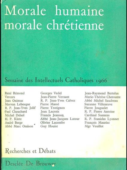 Morale humaine morale chretienne - copertina