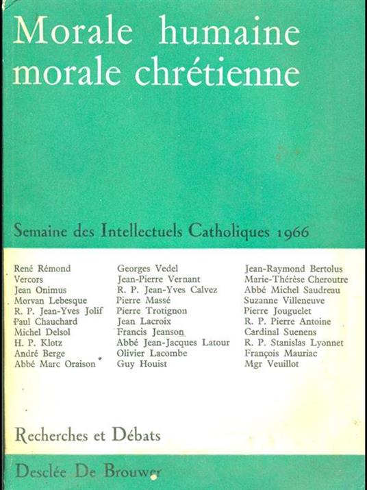 Morale humaine morale chretienne - copertina