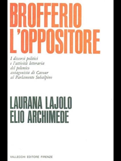 Brofferio l'oppositore - copertina