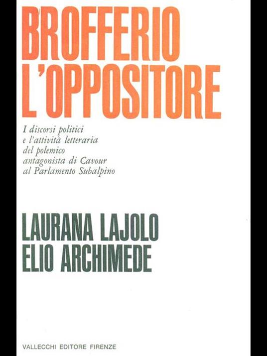 Brofferio l'oppositore - copertina