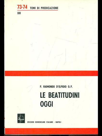 Le beatitudini oggi - Raimondo D'Elpidio - copertina
