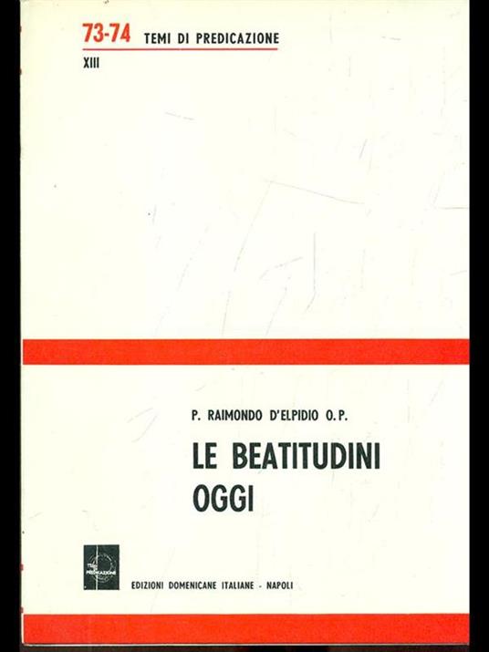 Le beatitudini oggi - Raimondo D'Elpidio - copertina
