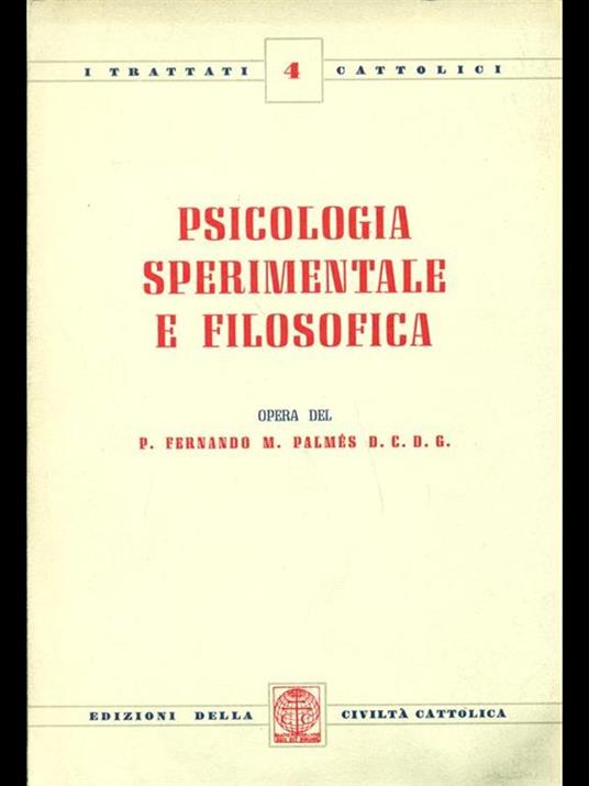 Psicologia sperimentale e filosofica - Fernando M. Palmes - copertina