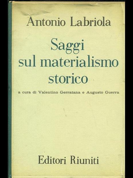 Saggi sul materialismo storico - Antonio Labriola - copertina