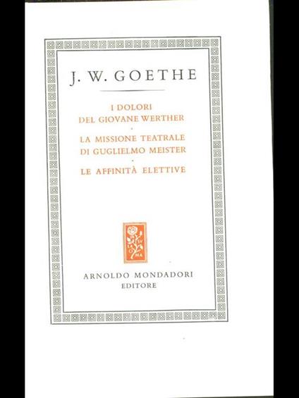 Romanzi - Johann Wolfgang Goethe - copertina