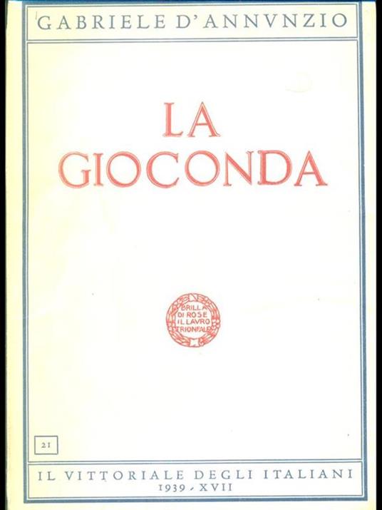 La gioconda - Gabriele D'Annunzio - copertina