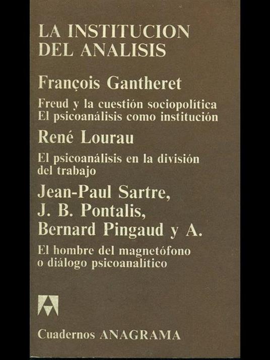 La institucion del analisis - copertina