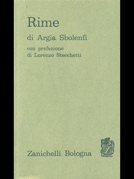 Rime  - Argia Sbolenfi - 2