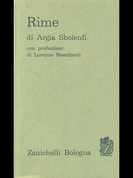 Rime  - Argia Sbolenfi - copertina