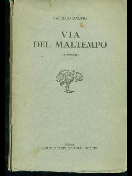 Via del maltempo - Fabrizio Onofri - copertina