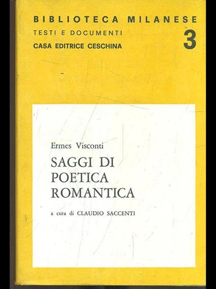 Saggi di poetica romantica - copertina