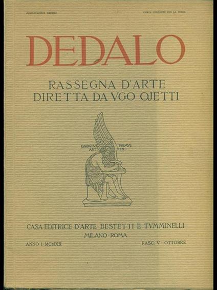 Dedadalo Anno I MCMXX Fasc. V Ottobre - copertina
