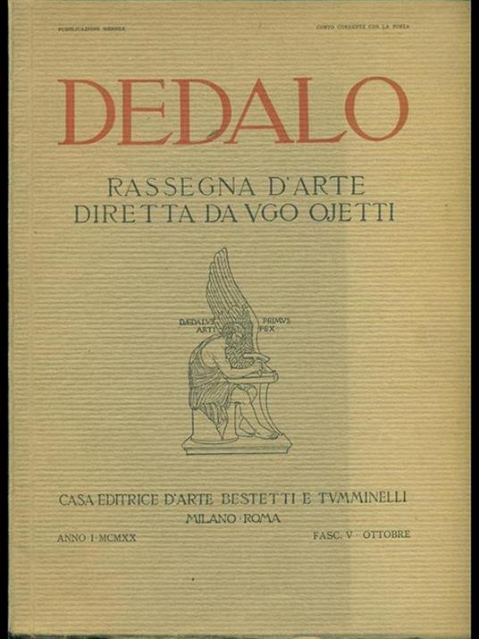 Dedadalo Anno I MCMXX Fasc. V Ottobre - copertina
