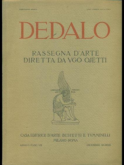 Dedalo Anno I fasc. VII Dicembre MCMXX - copertina
