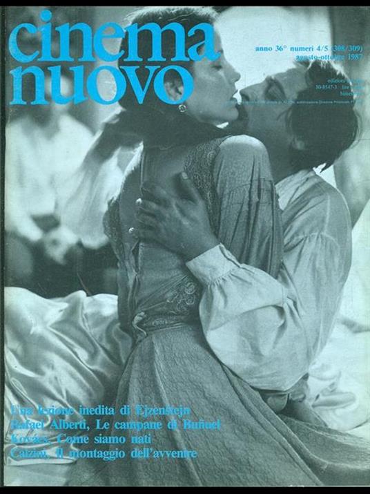 Cinema Nuovo n. 4-5/308-309. agosto ottobre 1987 - copertina
