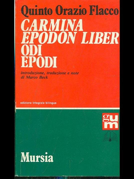 Carmina-Epodon liber-Odi-Epodi - Quinto Orazio Flacco - copertina