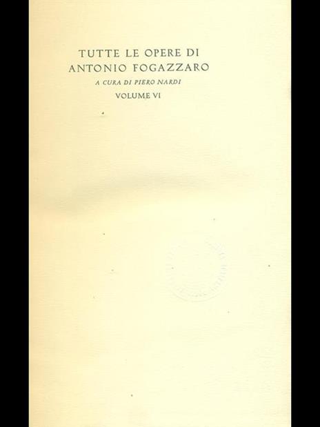 Opera Omnia - Antonio Fogazzaro - copertina