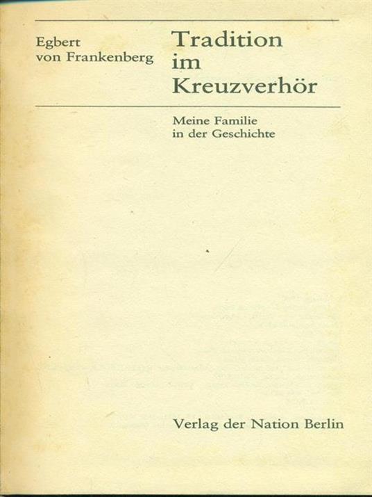 Tradition im Kreuzverhor - copertina