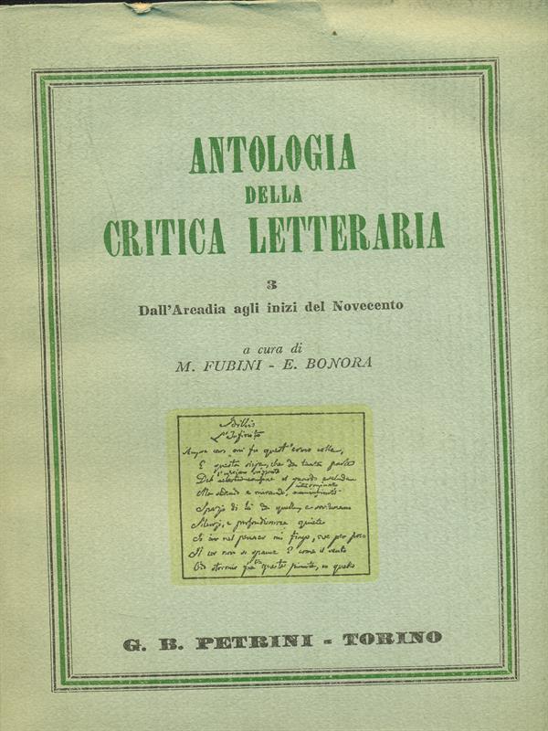 Antologia della critica letteraria v. 3