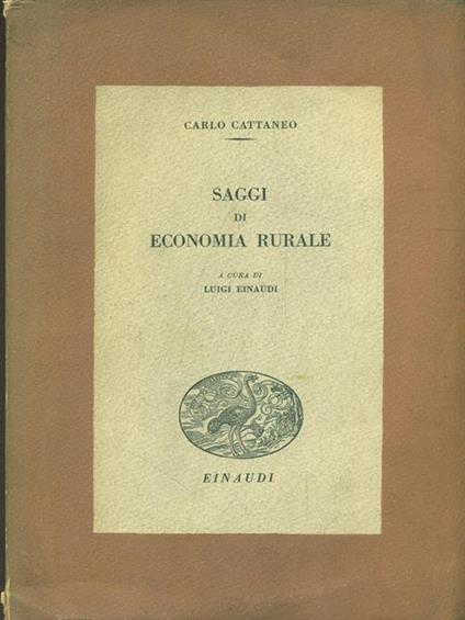 Saggi di economia rurale - Carlo Cattaneo - copertina