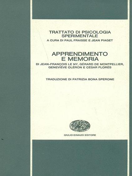 Apprendimento e memoria - copertina