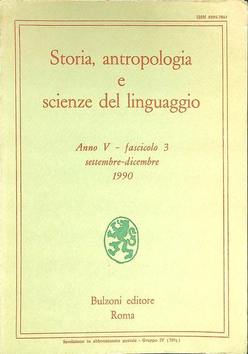 Storia, antropologia e scienze del linguaggio. anno 1, fascicolo 1