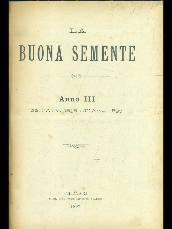 La buona semente 1896-97