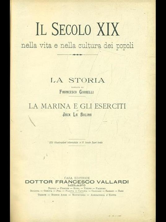 Il secolo XIX nella vita e nella cultura dei popoli vol. 1 - copertina