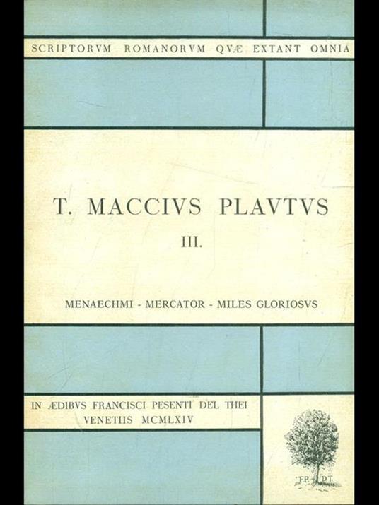T. Maccius Plautus vol. 3 - copertina