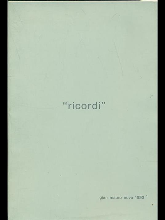 Ricordi - Gian Mauro Nova - copertina