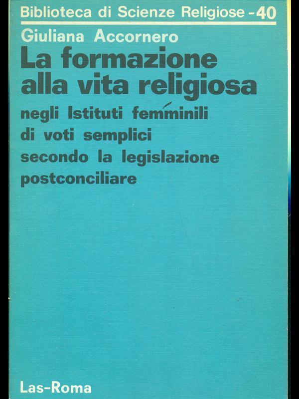 La formazione alla vita religiosa