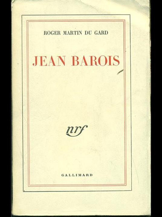 Jean Barois - Roger Martin du Gard - copertina