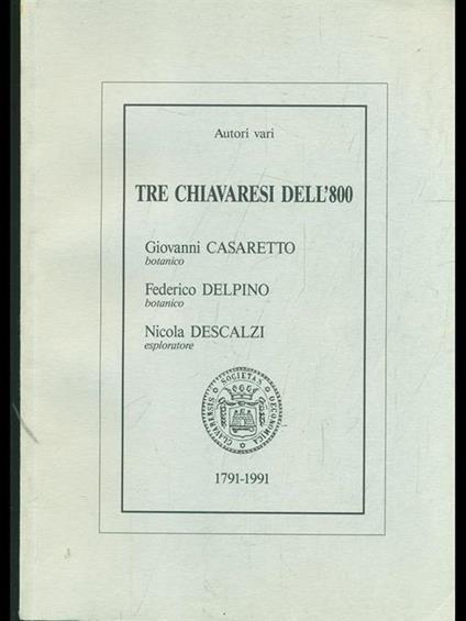 Tre chiavaresi dell'800 - copertina