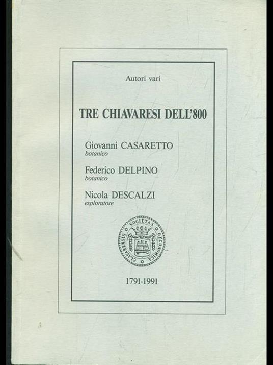 Tre chiavaresi dell'800 - copertina