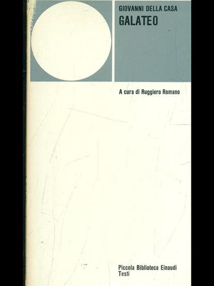Galateo - Giovanni Della Casa - copertina