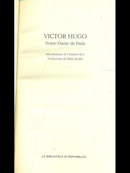 Notre Dame de Paris - Victor Hugo - copertina