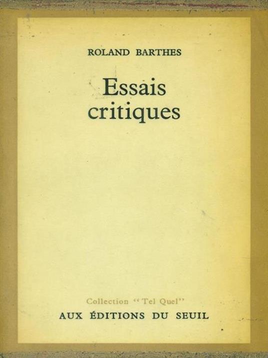 Essais critiques - Roland Barthes - copertina