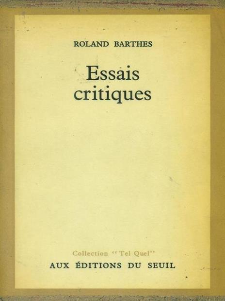 Essais critiques - Roland Barthes - 2