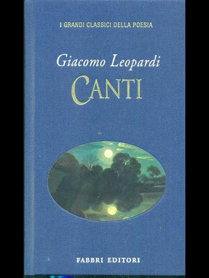 Canti - Giacomo Leopardi - copertina
