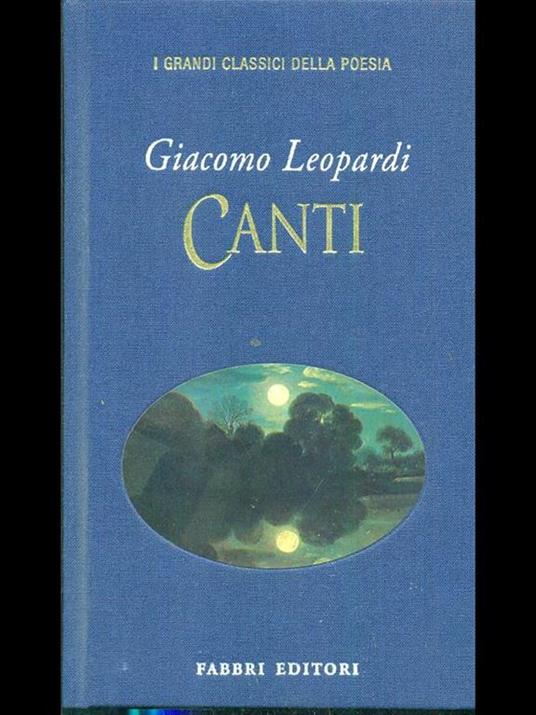 Canti - Giacomo Leopardi - copertina