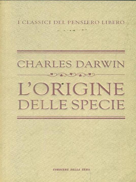 L' origine delle specie - Charles Darwin - copertina