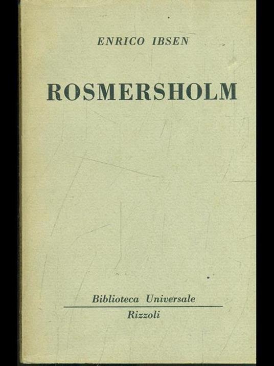 Rosmersholm - Henrik Ibsen - copertina