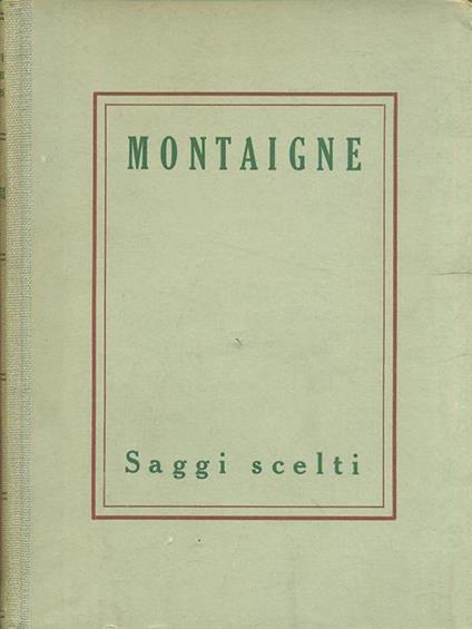 Saggi scelti - Michel de Montaigne - copertina