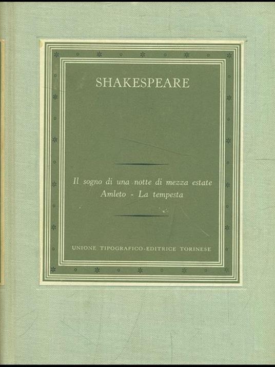 Il sogno di una notte di mezza estate. amleto. La tempesta - William Shakespeare - copertina