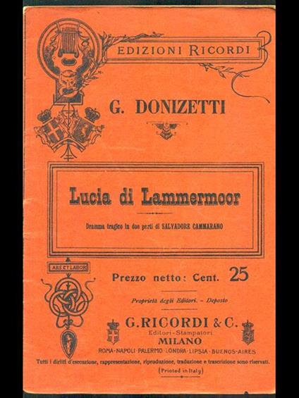 Lucia di Lammermoor - Gaetano Donizetti - copertina