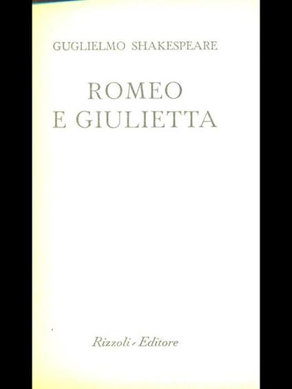 Romeo e Giulietta - William Shakespeare - copertina