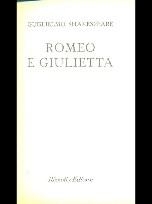 Romeo e Giulietta - William Shakespeare - copertina